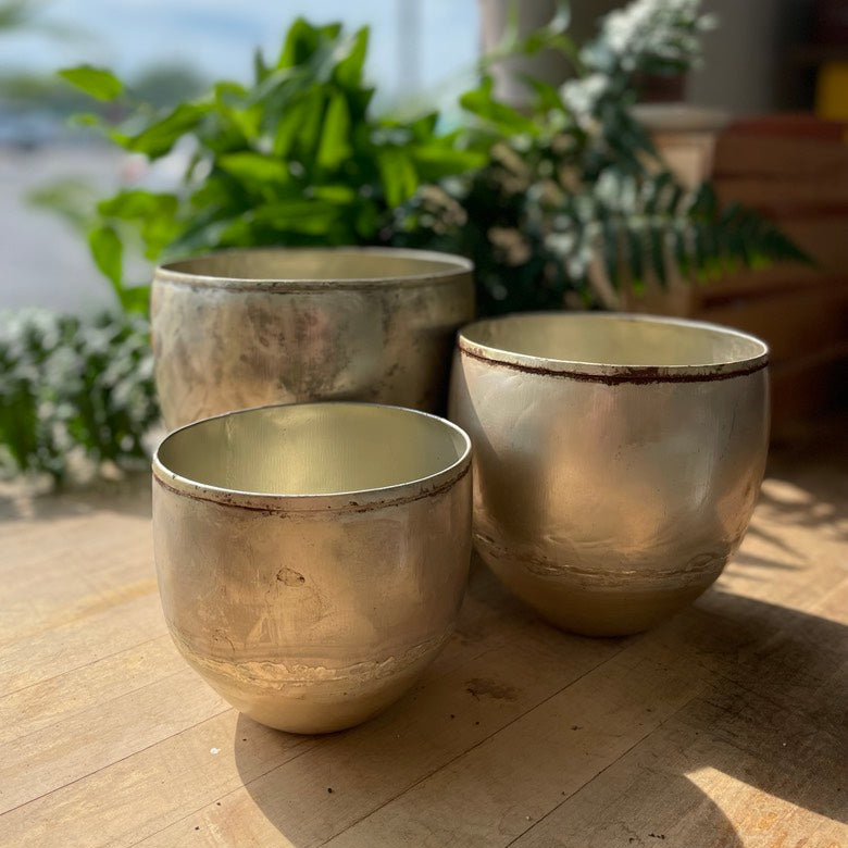 Distressed Metal Pot