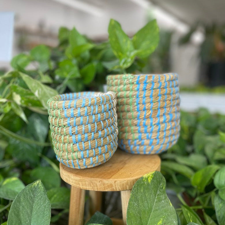 Aqua Woven Basket