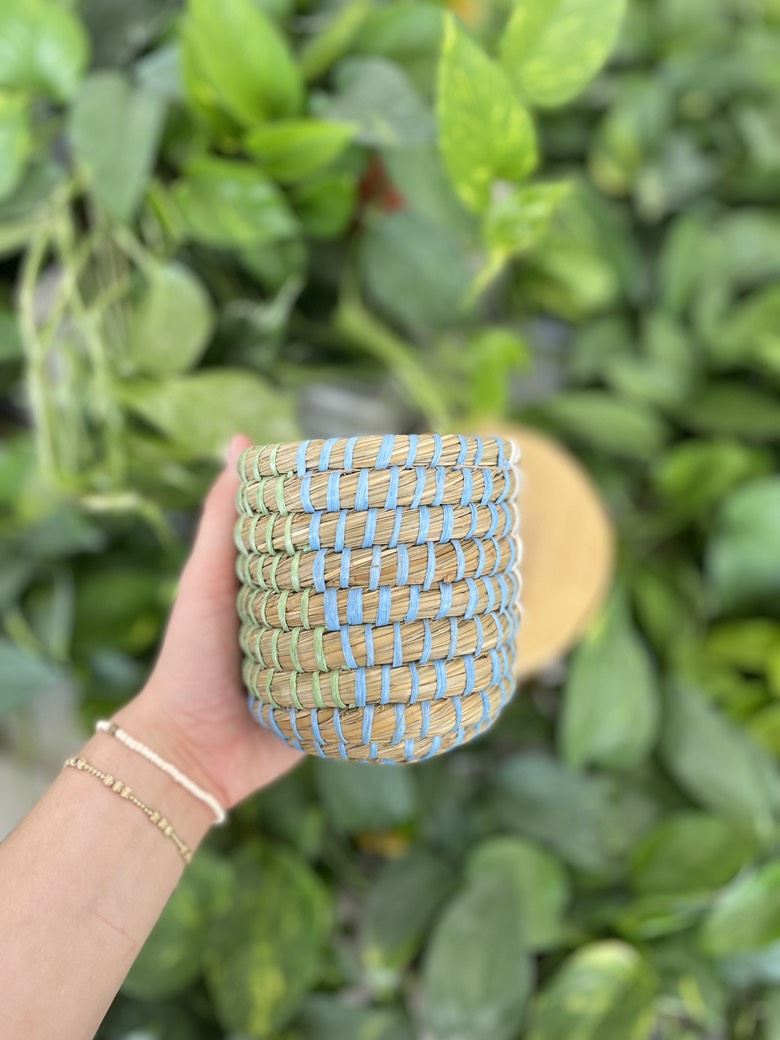 Aqua Woven Basket