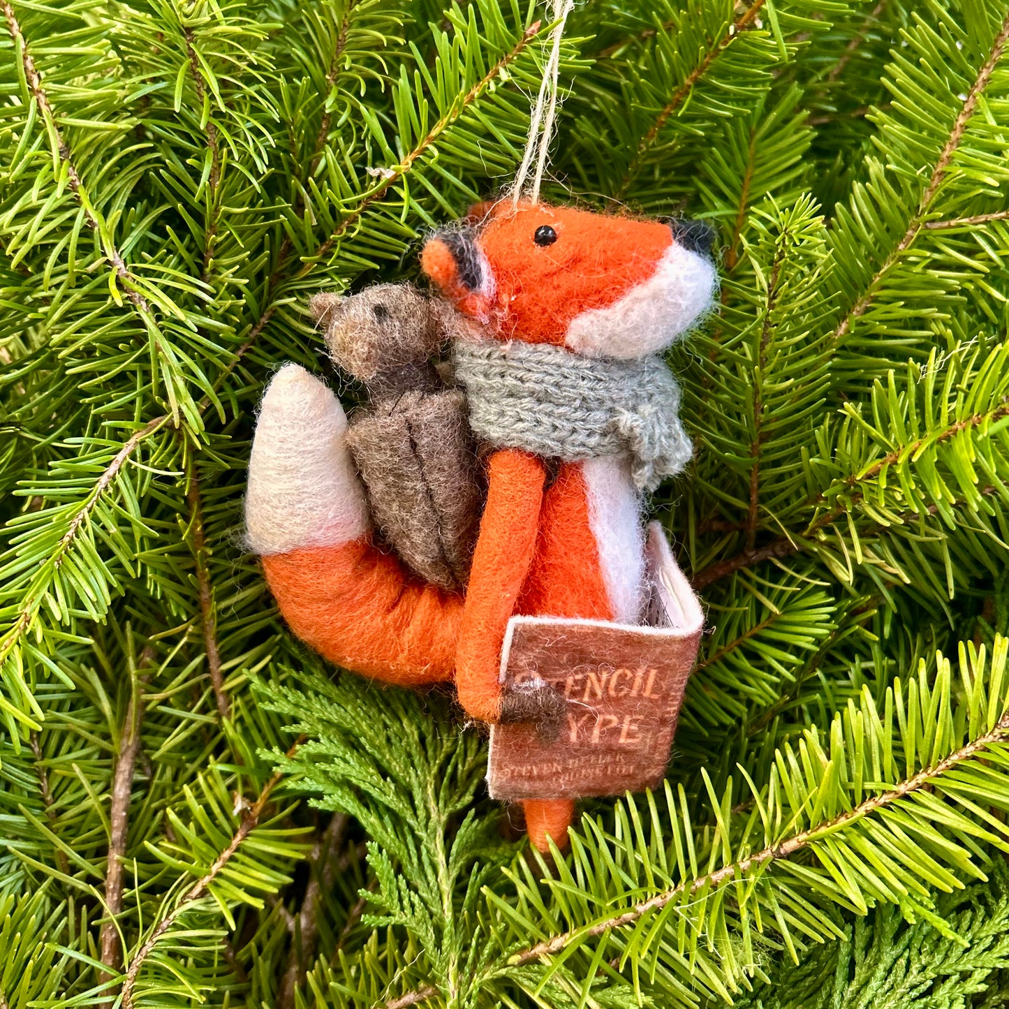 Fox Felted Ornament - Graphic Designer & Baby