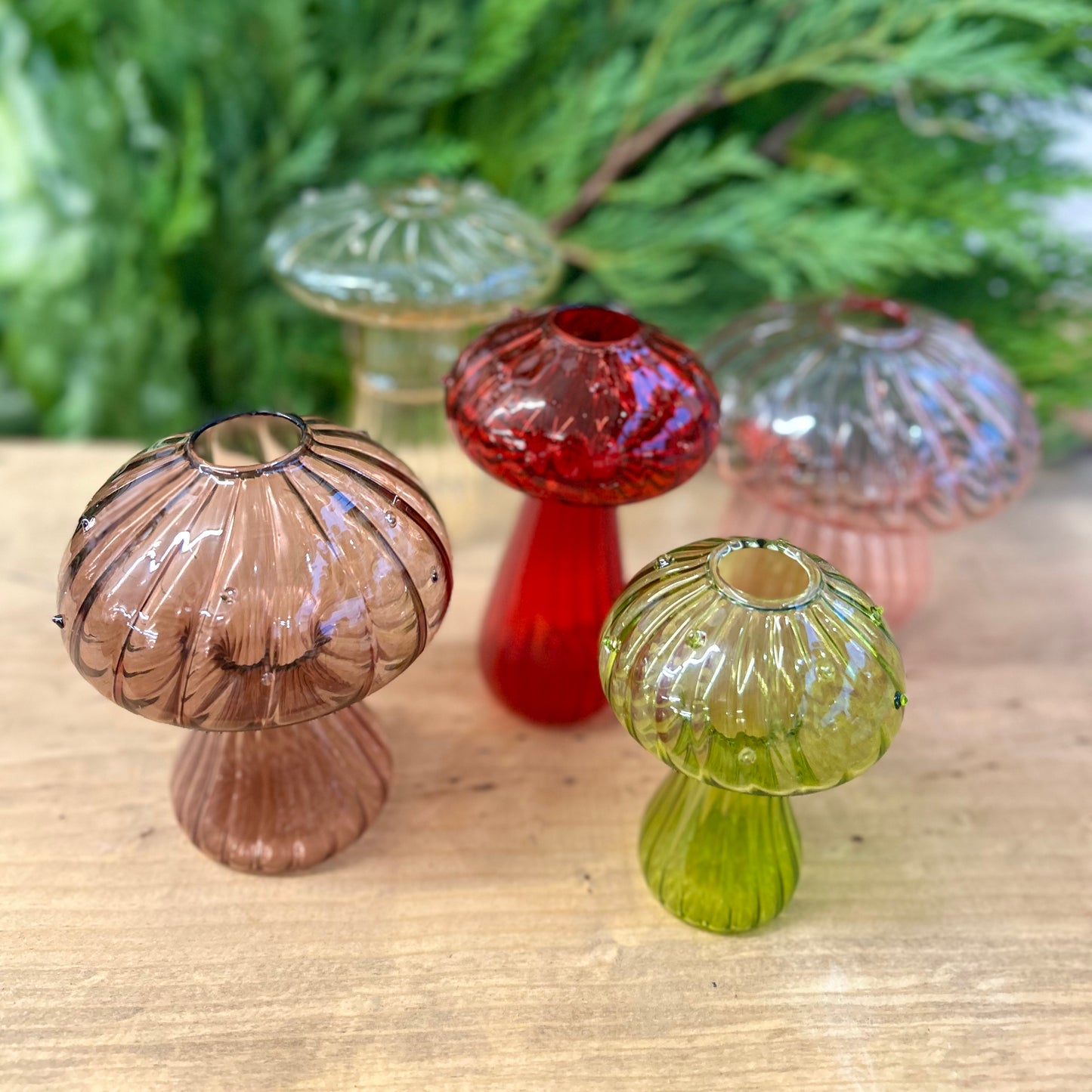 Red Glass Mushroom Prop Glass