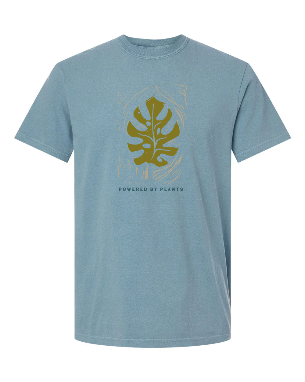 Monstera Leaf "Powered By Plants" T-Shirt