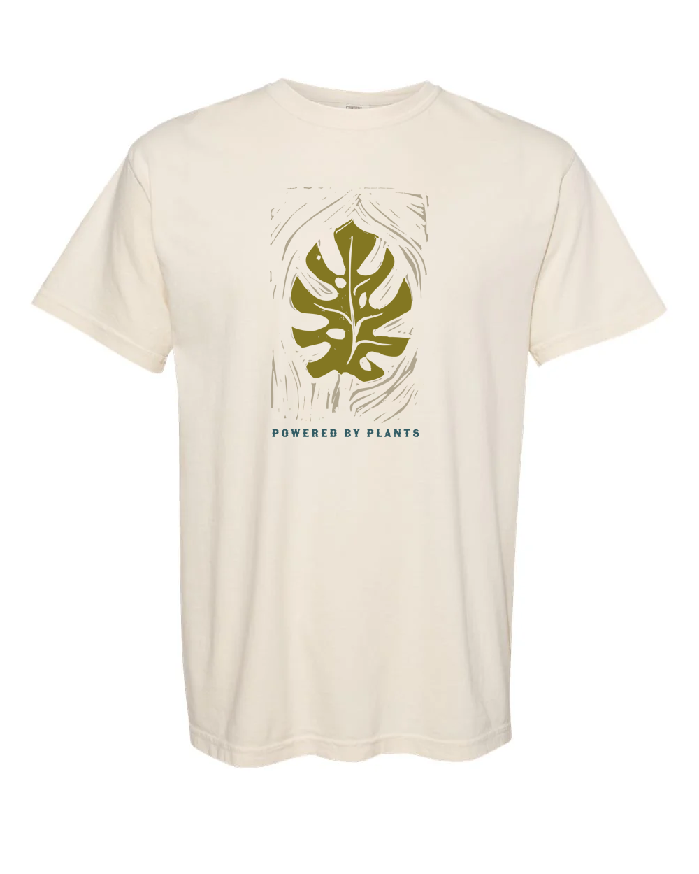 Monstera Leaf "Powered By Plants" T-Shirt