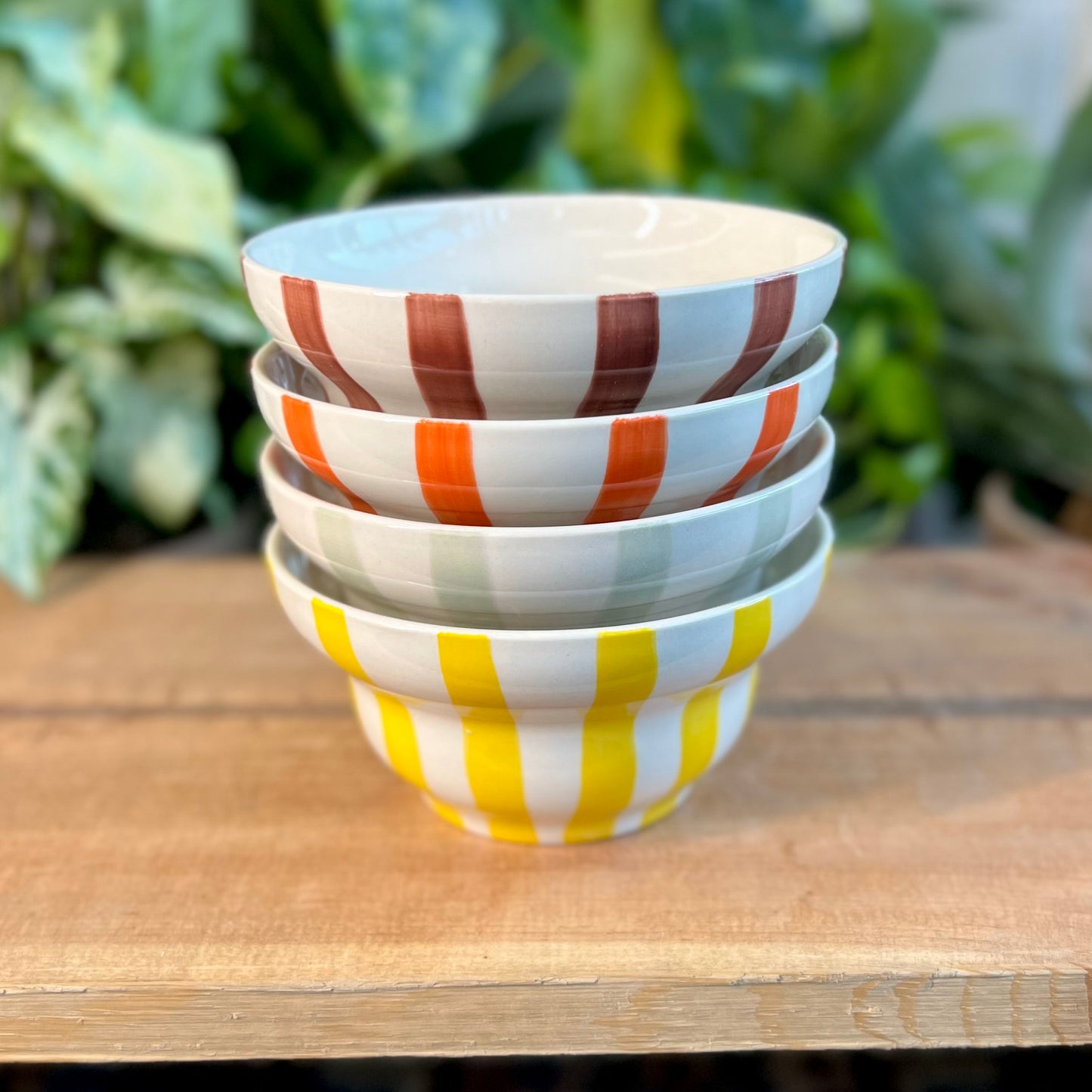 Striped Bowl Pot