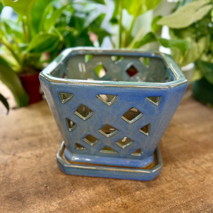 Square Diamond Orchid Pot