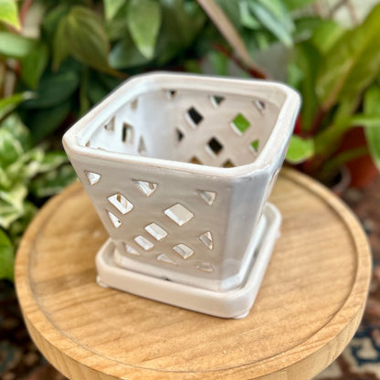 Square Diamond Orchid Pot