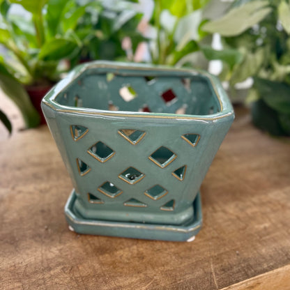 Square Diamond Orchid Pot