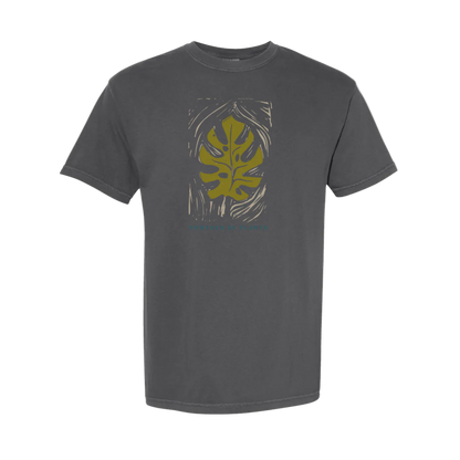 Monstera Leaf "Powered By Plants" T-Shirt