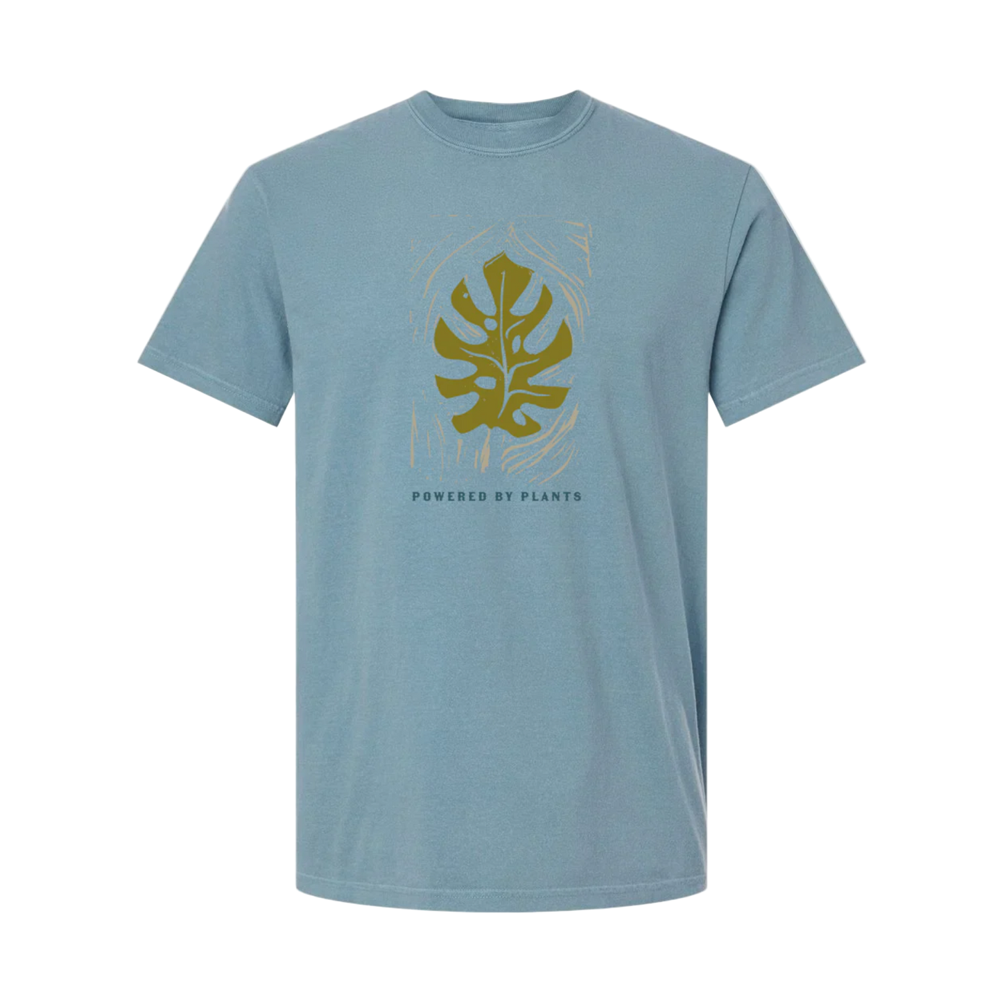 Monstera Leaf "Powered By Plants" T-Shirt