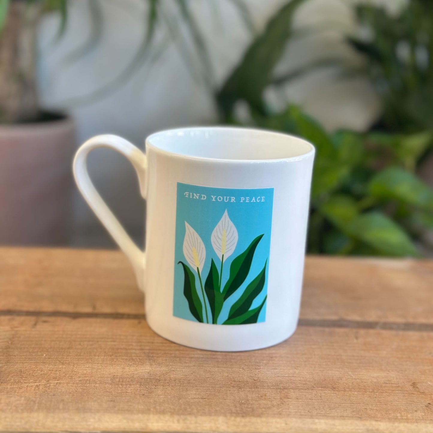 Coffee Cup - "Find Your Peace" Peace Lilly