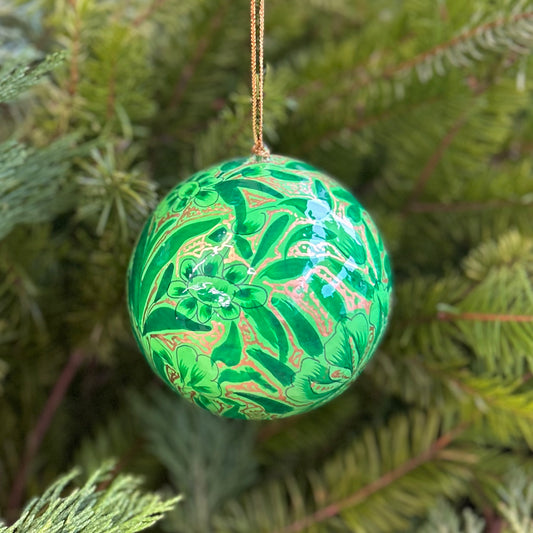 Handmade Paper Mâché Ornament - Green