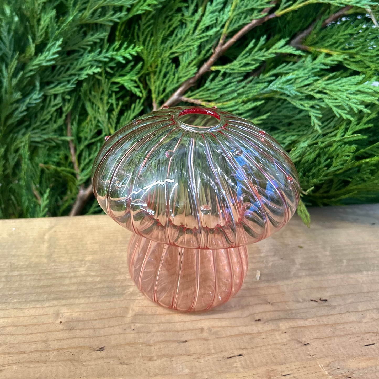 Pink Glass Mushroom Prop Glass