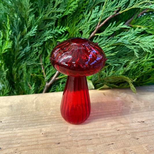 Red Glass Mushroom Prop Glass