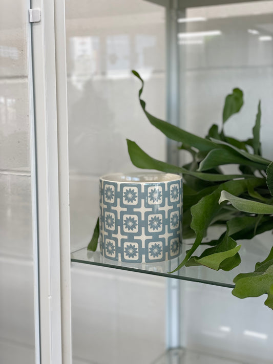 Flowerburst Checkerboard Pot