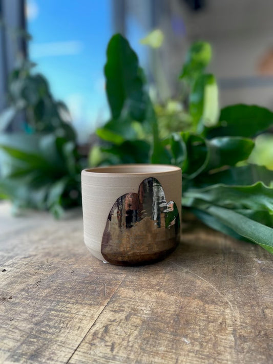 Bronze Brushstroke Pot