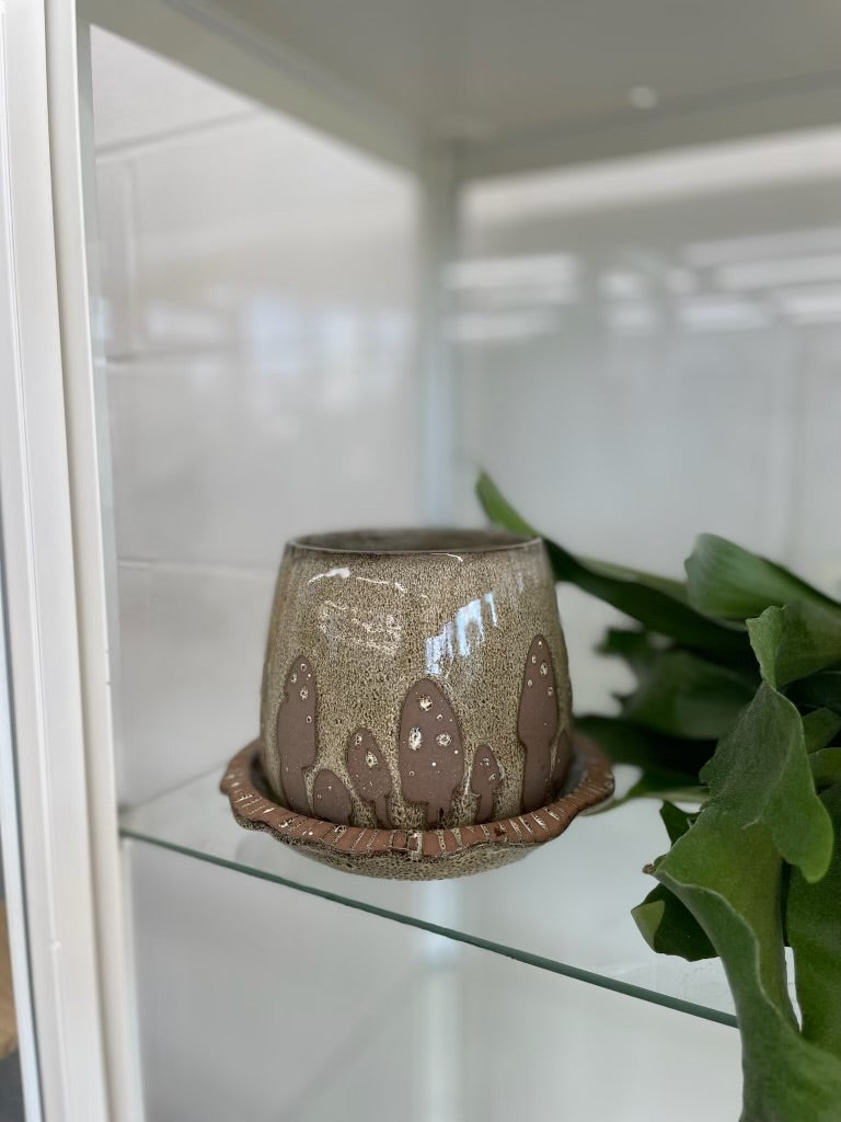 Wild Mushroom Pot w/ Saucer