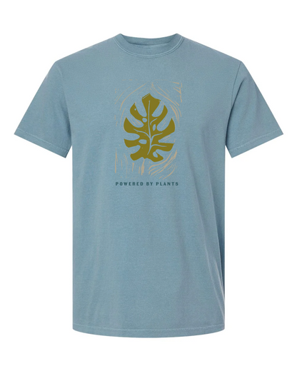 Monstera Leaf "Powered By Plants" T-Shirt
